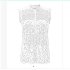 Cabi white lace prudence top